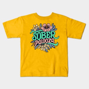 Sober Palooza Floral Kids T-Shirt